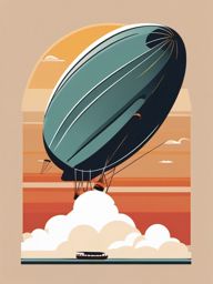 Zeppelin Clipart - A majestic zeppelin floating in the air.  color vector clipart, minimal style