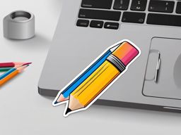 Pencil and Sharpener Sticker - Pencil next to a pencil sharpener, ,vector color sticker art,minimal