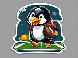 Penguin Footballer Sticker - A penguin dressed as a football player, ready to score. ,vector color sticker art,minimal