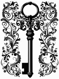 key clipart black and white 