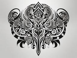 black maori tattoo  simple color tattoo,minimalist,white background