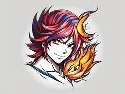 happy tattoo fairy tail  simple color tattoo,white background