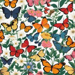 Butterfly in Clipart,Adding butterflies to a garden mural  simple, 2d flat