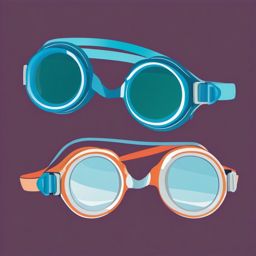 Swimming Goggles Clipart - A pair of swimming goggles for underwater adventures.  color vector clipart, minimal style