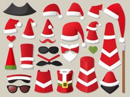 Santa Claus Hat Clipart,Decorating a festive holiday costume guide  simple, 2d flat