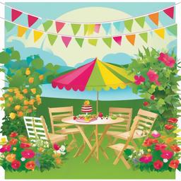 Garden clipart - garden party setup  clipart