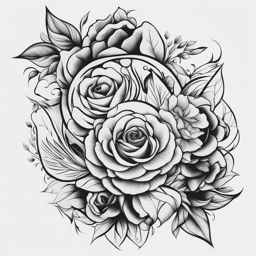 elbow tattoo black and white design 