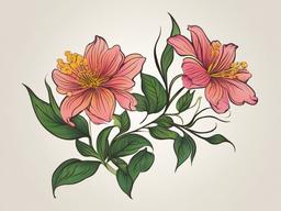 birth flower virgo flower tattoo  simple vector color tattoo