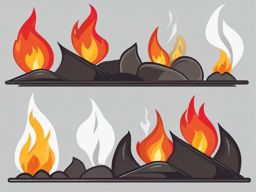 Fire Clipart - A roaring fire in the hearth.  color clipart, minimalist, vector art, 