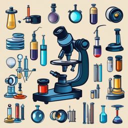 Microscope clipart - Scientific instrument for magnifying small objects, ,color clipart vector style