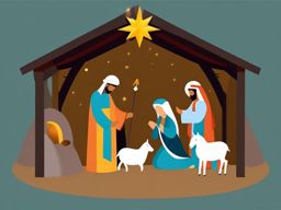 Clip Art of the Nativity,Creating a nativity scene illustration with clip art of the Nativity  simple, 2d flat