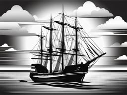 ship clipart black and white 