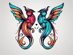 cute gemini tattoo  simple vector color tattoo