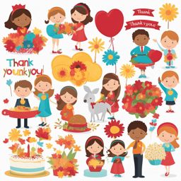 thank you clipart - expressive 'thank you' graphics, conveying gratitude. 