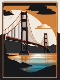 Golden Gate Bridge sticker- Iconic suspension bridge in San Francisco, , sticker vector art, minimalist design