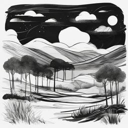 drawing of nature sketch  minimal rough scribbles,doodles,black and white