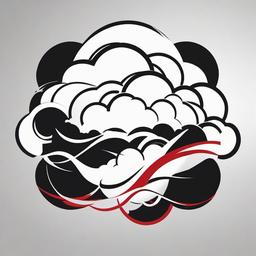 Akatsuki Clouds Tattoo-Tattoo featuring the iconic Akatsuki cloud design, perfect for fans of the Naruto series.  simple color tattoo,white background