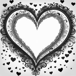 heart clip art black and white on a love note - symbolizing love and affection. 