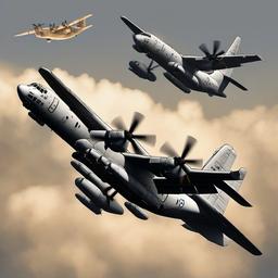C-130 Hercules Tattoo - Express your admiration for military aviation with a C-130 Hercules tattoo, featuring the iconic transport aircraft.  