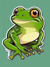 Frog cartoon - hopping amphibian with a croak  cartoon sticker style