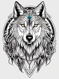 Tattoo Wolf Shoulder,wolf-themed tattoo meant to be worn on the strong and dependable shoulder. , tattoo design, white clean background