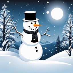 snowman clipart black and white - embodying the charm of winter. 