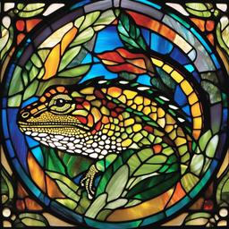 Lizard Stained Glass - Embrace the diversity of reptiles with lizard stained glass, featuring these creatures in colorful and intricate patterns.  