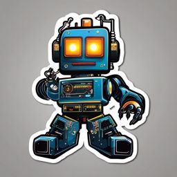 Rockstar Robot sticker- Electric Boogie Circuits, , sticker vector art, minimalist design