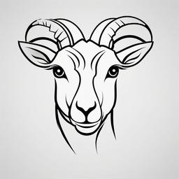 Small Goat Outline Tattoo - A small and subtle tattoo featuring the outlined form of a goat.  simple color tattoo design,white background