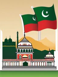 Amritsar Wagah Border Ceremony sticker- Border ceremony between India and Pakistan, , sticker vector art, minimalist design