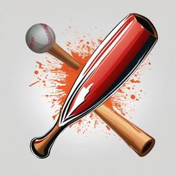 Baseball bat with a crack in it clipart.  vector style illustration, white background