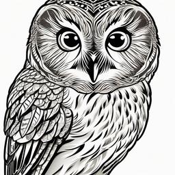 Barred Owl Tattoo - Embrace the charm of barred owls with a tattoo featuring this species.  simple color tattoo,vector style,white background