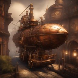 steampunk adventures - capture the essence of steampunk adventures with airships and intricate machinery. 