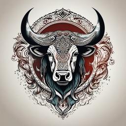 best taurus tattoo  simple vector color tattoo