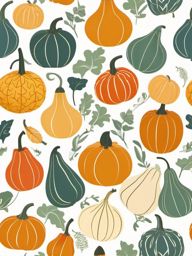 Harvest Gourds clipart - Decorative gourds for the season, ,vector color clipart,minimal