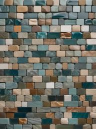 Garden stone mosaic with a blend of earthy and coastal colors top view, product photoshoot realistic background, hyper detail, high resolution