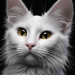 Cat Background Wallpaper - white cat on black background  