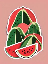 Watermelon slices sticker, Juicy , sticker vector art, minimalist design