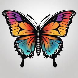 adhd butterfly tattoo  simple color tattoo, minimal, white background