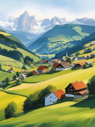 untouched appenzell landscapes - sketch the untouched beauty of appenzell's landscapes, featuring rolling hills, traditional farms, and a tranquil atmosphere. 