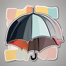 Umbrella Sticker - Classic umbrella design, ,vector color sticker art,minimal