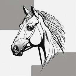 horse line tattoo  simple tattoo,minimalist,white background