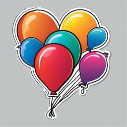 Balloon Sticker - Colorful party balloon, ,vector color sticker art,minimal