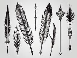 feather and arrow tattoos  vector tattoo design