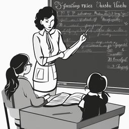 Teacher clipart - teacher writing on a blackboard  