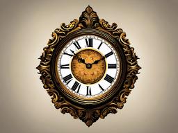 Clock clipart - vintage wall clock with ornate design  