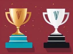 Congratulations clipart - trophy with the word congratulations  color,minimalist,vector clipart