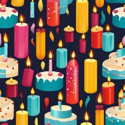 Birthday Candles clipart - Glowing birthday candles on a cake, ,vector color clipart,minimal