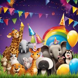 Party Background Wallpaper - animals birthday background  