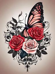 tattoo butterfly and rose  